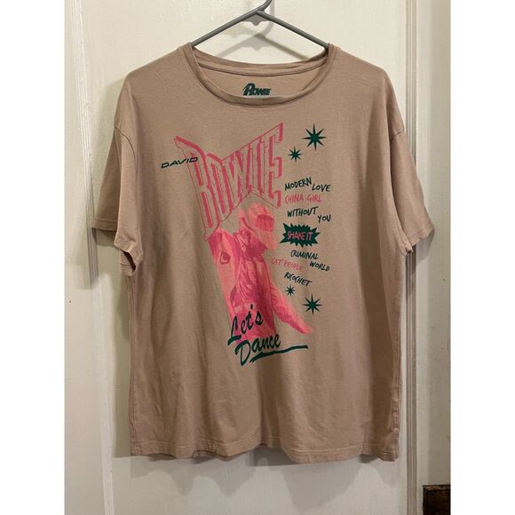 David Bowie Gray Lets Dance 80s T Shirt Tee Top Mens Size Large - Picture 2 of 8